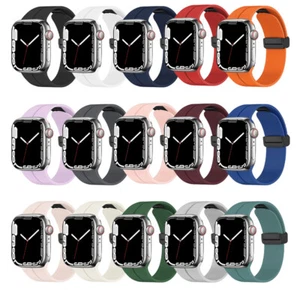 Magnet Silicone iWatch Band Strap For Apple Watch Series 9 8 7 6 5 4 3 SE Ultra - Picture 1 of 25