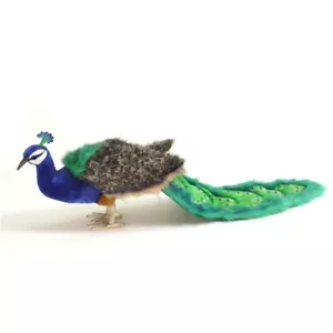 HANSA PEACOCK REALISTIC CUTE SOFT ANIMAL PLUSH TOY 100cm **NEW** - Afbeelding 1 van 2