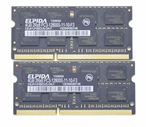 Elpida 8GB (2x4GB) 1Rx8 PC3L-12800S Apple RAM Memory EBJ41UF8BDU5-GN-F - Picture 1 of 2