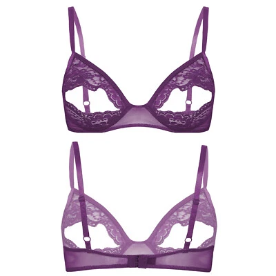 Women Bra Teddy Lingerie Spaghetti Top Lace Pajamas Floral Nightwear Babydoll - Image 1 of 4