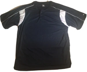 Badgersport L, dunkelblau, Rundhalsausschnitt mit 2 Knöpfen, neu 21010504 - Bild 1 von 4