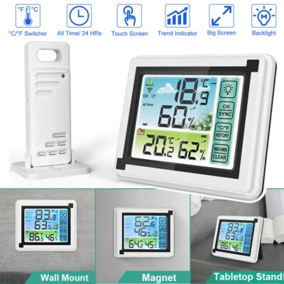 Thermometer Digital LCD Hygrometer Temperature Humidity Meter Indoor/Outdoor - Image 1 of 4