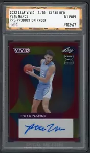2023 LEAF VIVID PETE NANCE PRE-PRODUCTION PROOF AUTO SOC POP1 1/1 AUTHENTICATED - Picture 1 of 2