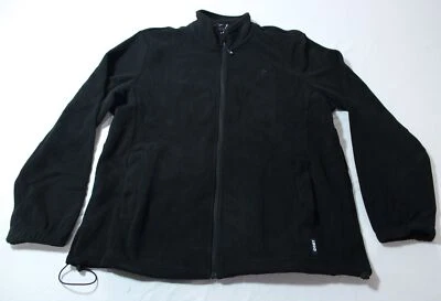 Izod Men's Solid Sweater Full Zip Pocket Fleece Jacket EJ3 Black Large NWT - Image 1 of 4