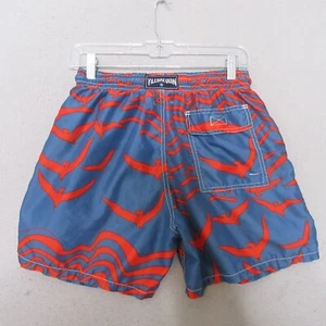 Vilebrequin Swim Trunks Boys Medium Blue Red Bird Print Beach Vacation Pull On - Picture 1 of 15