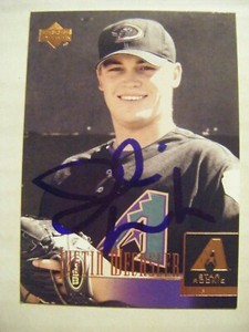 JUSTIN WECHSLER signed BALL STATE 2001 Upper Deck baseball card AUTO ANDERSON IN