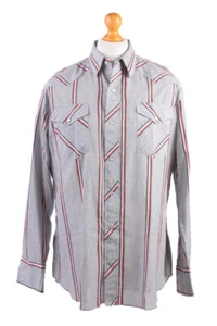 Wrangler Long Sleeve Shirt 90s Retro Casual Grey Size L-SH1961 - Picture 1 of 4