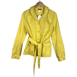 J Crew Damenjacke mit Gürtel Größe 8 gelb Langarm mittellanger Mantel neu mit Etikett - Bild 1 von 9