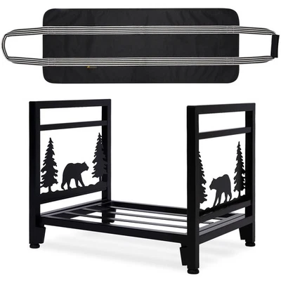 Portador de leña con bolsa de troncos estante de almacenamiento de madera interior/exterior - resistente S... Foto 1 de 4