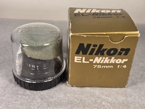 Lente de ampliación Nikon EL Nikkor 75 mm f/4 con estuche y caja hecha en Japón - Imagen 1 de 9