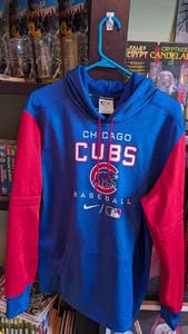 Chicago Cubs Nike Hoodie Men's Blue MLB Baseball Therma Fit Pullover Dri Large - Picture 1 of 13