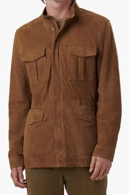 Vintage Bugatti olive green mid length leather jacket coat Mens 42 - Image 1 of 4