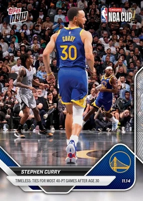 Stephen Curry Timeless 40+ Points - 2025-26 NBA Topps NOW - Card 55 Presale - Image 1 of 2