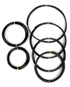 Bonsai Draht, 6 Größen à 1 mm, 1,5 mm, 2 mm, 2,5 mm, 3 mm, 4 mm schwarz Aluminiumdraht - Bild 1 von 7