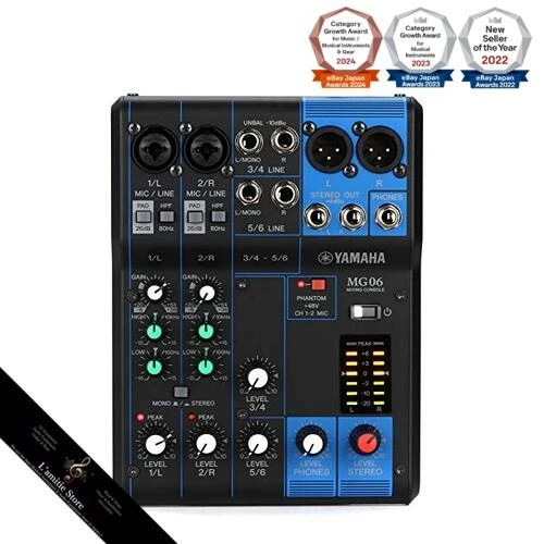 Yamaha MG06 6-Channel Mixing Console with Up to 2 Mic/6 Line Inputs D-PRE - Image 1 of 1