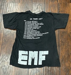 Vtg 1991 EMF Band Concert Shirt Mens XL UK Tour - Picture 1 of 4
