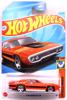 Hot Wheels 2023 Main Line #166 1971 Plymouth GTX orange LW5spk's - Image 1 of 4