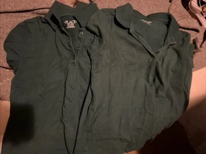 2 Place Hunter Green Polos School Uniform Shirts Large 10/12 - Picture 1 of 1