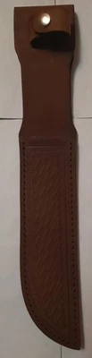 Fixed Blade Knife Sheath Dark Brown Basketweave Fits Up To 7.5 Inch Blade SH1258 - Image 1 of 4