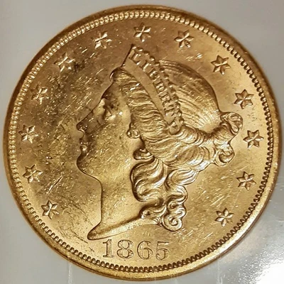 S.S. REPUBLIC SHIPWRECK 1865-s $20 GOLD "CIVIL WAR"  +++ CERTIFIED NGC MS-60 +++ - Image 1 of 4