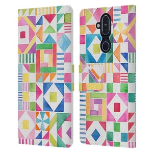 OFFICIAL NINOLA COLOURFUL PRINTS LEATHER BOOK WALLET CASE COVER FOR NOKIA PHONES - Picture 1 of 14