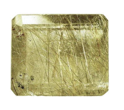 NICE 21.25 x 18 x 10.25 mm 35.74cts EMERALD CUT RUTILATED QUARTZ GEMSTONE BRAZIL - Image 1 of 4
