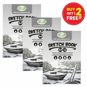Set of 3 - A4 Sketch Book 50 Sheets Staple Bound 130GSM Artist Drawing Sketching - Picture 1 of 18