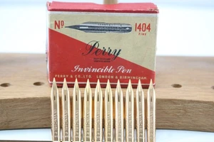 Vintage Perry (Osmiroid) Invincible Pen No. 1404 Fine Dip Stiftspitzen x 10 - Bild 1 von 3
