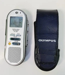 Olympus DS-660 Digitial Voice Recorder Silver w/ Leather Cover Tested Works - Picture 1 of 7