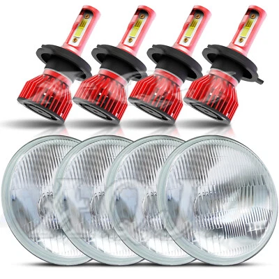 For 1958-1974 Cadillac DeVille 4PCS 5-3/4 5.75" LED Headlights High Low Beam - Imagem 1 de 4