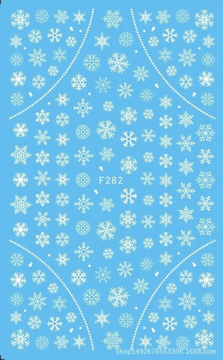 Navidad Año Nuevo Pegatina Uñas Nieve Papá Noel Trineo Reno Muñeco de Nieve   Foto 1 de 1