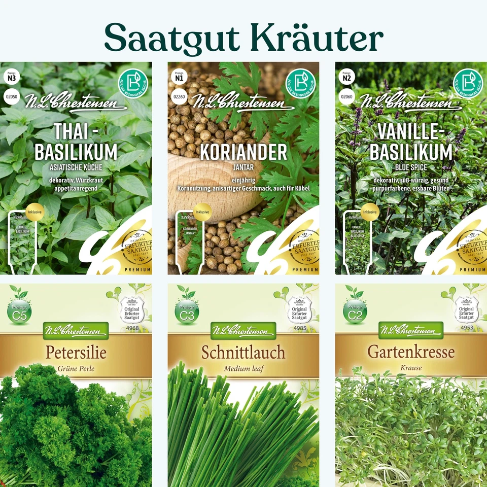 Kräutersamen Saatgut Basilikum Petersilie Koriander Gewürzsamen Schnittlauch - Bild 1 von 1