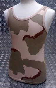 100% Cotton US Tri Desert Camo Sleeveless Vest Singlet Tank Top All Sizes - Picture 1 of 6