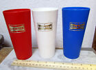 vintage set of 3 Champion Spark Plugs plastic drinking cups, Red, White & blue