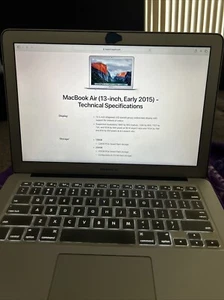 Apple MacBook Air 2015 A1466 i7-5650U 2.20GHz 256GB SSD 8GB RAM - READ #120516 - Picture 1 of 6