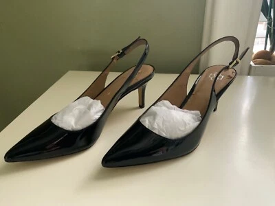 BOMBAS ANN TAYLOR CUERO NEGRO, TACONES GATITO TALLA:6.5 Foto 1 de 4