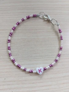 Perlen Armband Buchstabe K Freundschaftsarmband Bunt - Bild 1 von 1