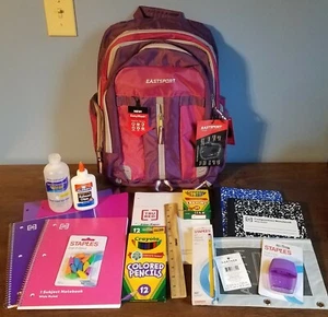 Mochila Eastsport Titan nueva con etiquetas con muchos extras ~ rosa y púrpura ~ bolsillos en abundancia - Imagen 1 de 12