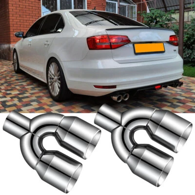 para Volkswagen Jetta GLI 2012-2018 2,5"" entrada 3,5"" salida doble punta de escape Foto 1 de 4