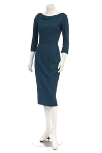 L’wren Scott Teal Wool Headmistress Dress, Vintage (s/s 2008 Catwalk). - Picture 1 of 13