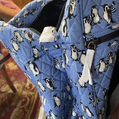 Nuevo - Bolso grande VERA BRADLEY grande viajero juguetón azul $118 Penquins Foto 1 de 4