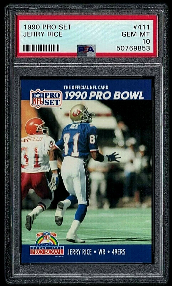 1990 PRO SET PRO BOWL #411 JERRY RICE HOF - SF 49ERS - PSA 10 GEM MINT #50769853 - Image 1 of 2