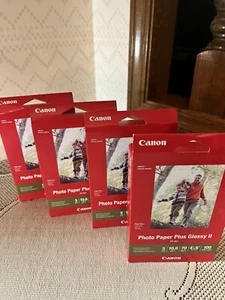 4 Pack Canon PP-301 Photo Paper Plus Glossy II, 4x6 inch - 100 Sheets Each - Picture 1 of 3