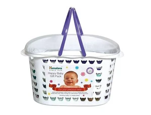 Himalaya Happy Babycare Gift Basket For Newborns Babies With Basket Set Of 7 - Picture 1 of 5
