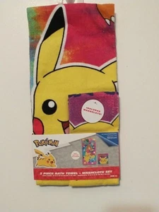 Pokemon Pikachu and Friends Towel 25"X 50"  With Pikachu Hand Towel New - Picture 1 of 4
