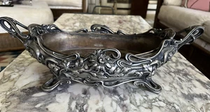 Antique Victor Saglier Silver Plated Bronze Art Nouveau Jardiniere Planter - Picture 1 of 12