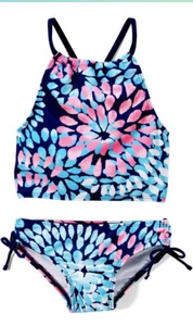 Kanu Surf Big Girls' Daisy Beach Sport Halter Tankini, Daisy Navy, Size 14 - Picture 1 of 5