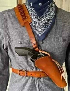 ADJUSTABLE LEATHER CHEST RIG GUN HOLSTER WITH AMMO HOLDER SHOULDER STRAP - Picture 1 of 9