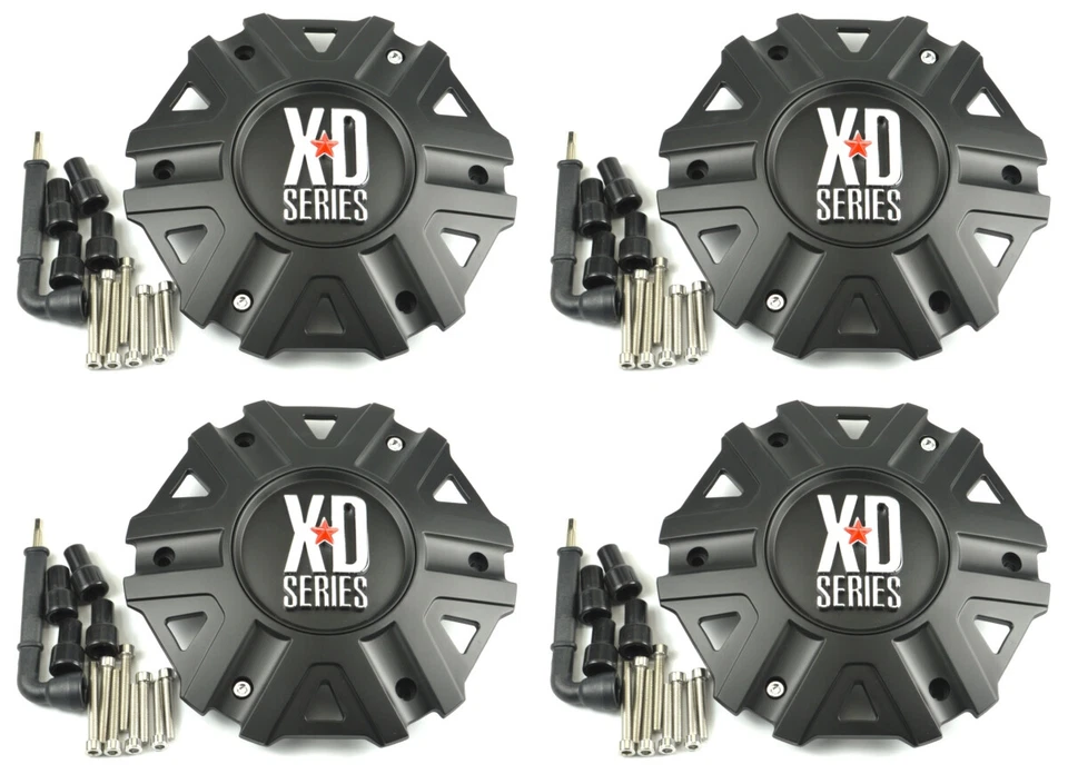 4x NUEVOS Tapacubos centrales de rueda KMC XD Series XD822 Monster II negro mate M-959SB Foto 1 de 4