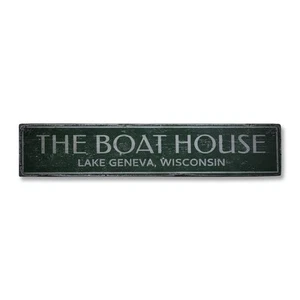 Boat, Boat House, Lake House, Lake - Rustic Distressed Wood Sign - Picture 1 of 2
